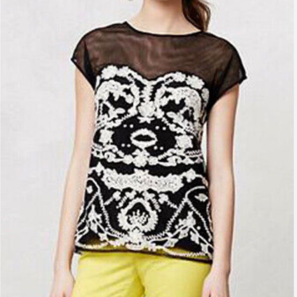Anthropologie Odille Cybele tulle top